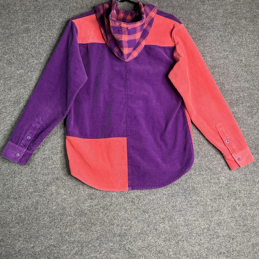 Teddy Fresh Corduroy Color‎ Block Jacket Hoodie Small Streetwear - Picture 2 of 7
